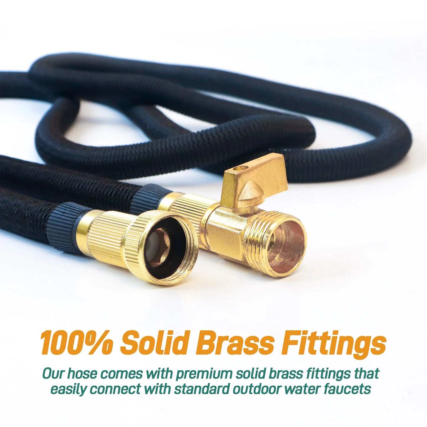 Expandable Garden Hose With Spray Nozzle No Kink Lightweight Durable