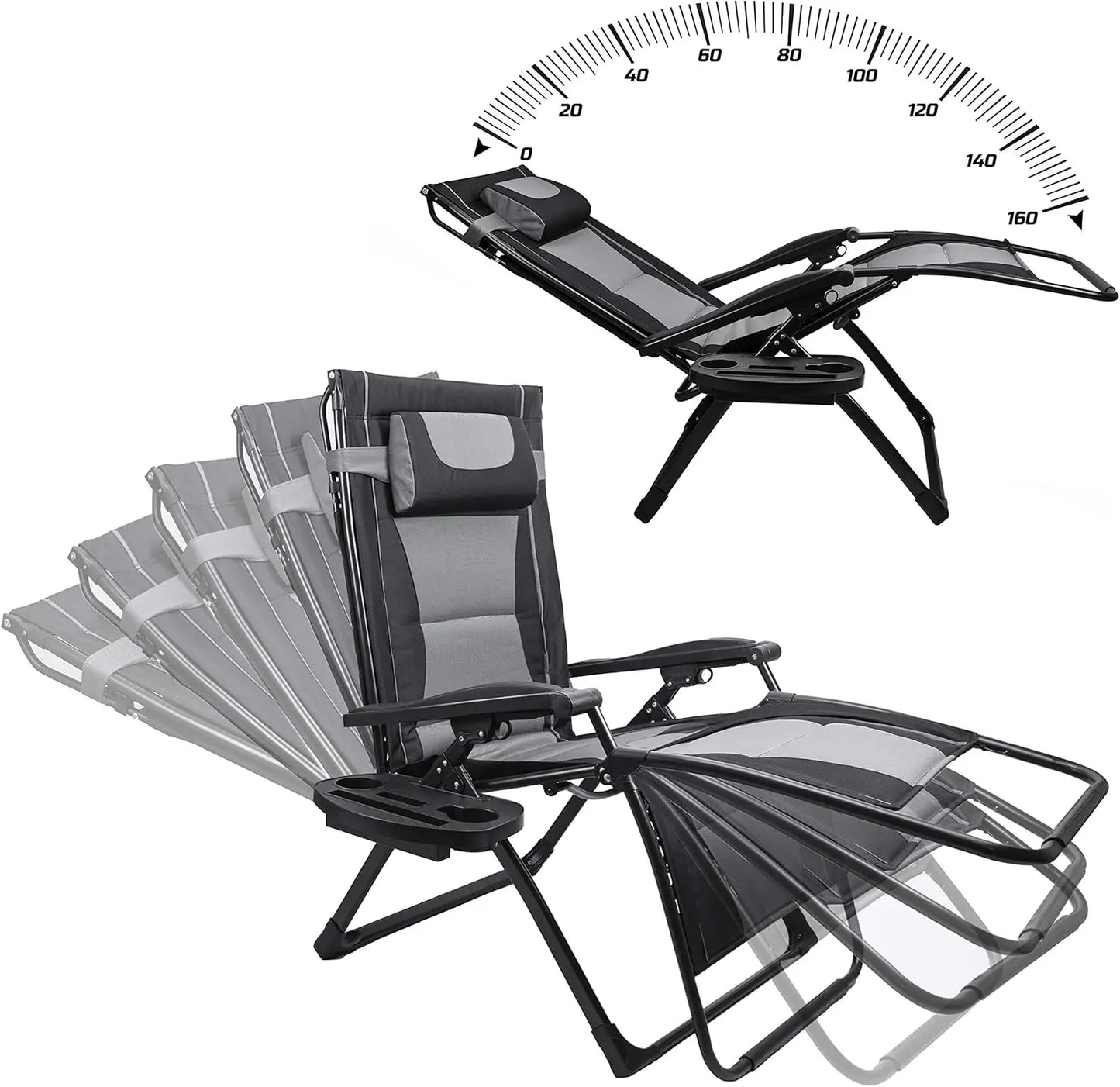 Outdoor Zero Gravity Folding Recliner Chair Sun Shade