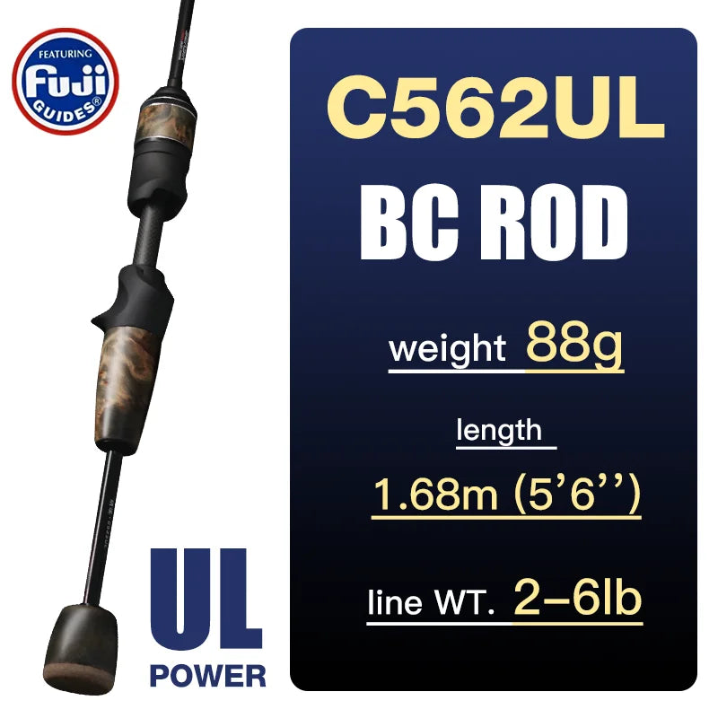 SeaSir Ultralight Carbon Spinning Rod With Fuji Guides