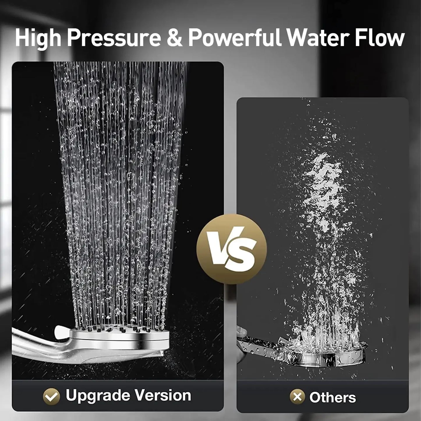 SZRSTH Shower Head with Handheld, High Pressure 10 Modes with 59" Stainless Steel Hose Adjustable Holder
