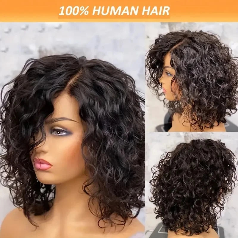 Smilegirl Water Wave Bob Wig 250 Density Glueless Lace