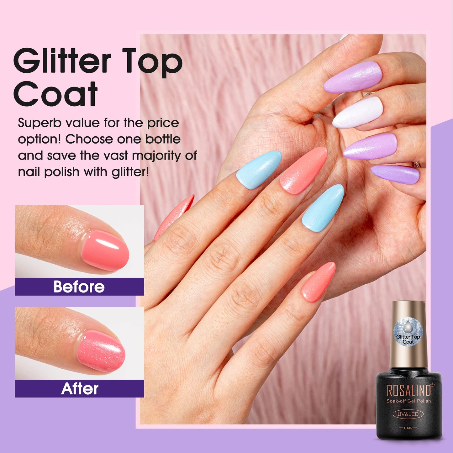 Rosalind Gel Nail Polish With Base And Top Coat 24