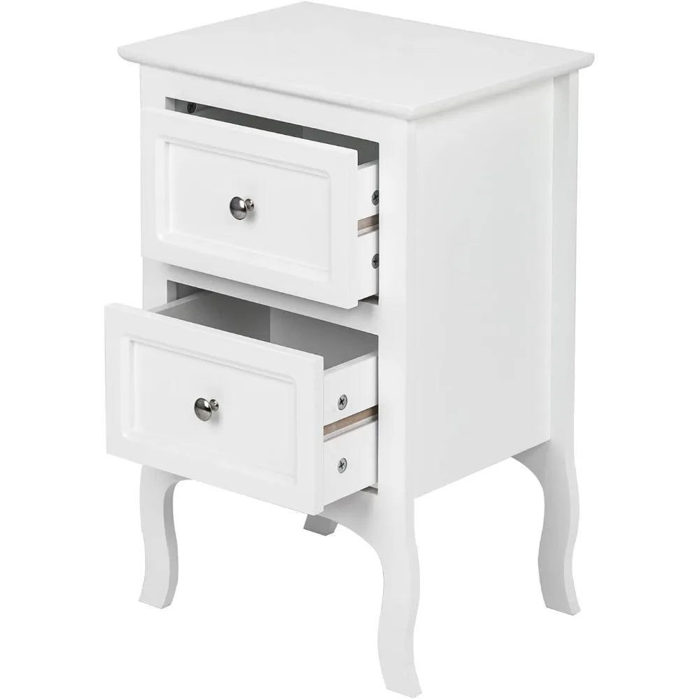 Online Goods Warehouse Bedside Tables With Two Drawers Wood