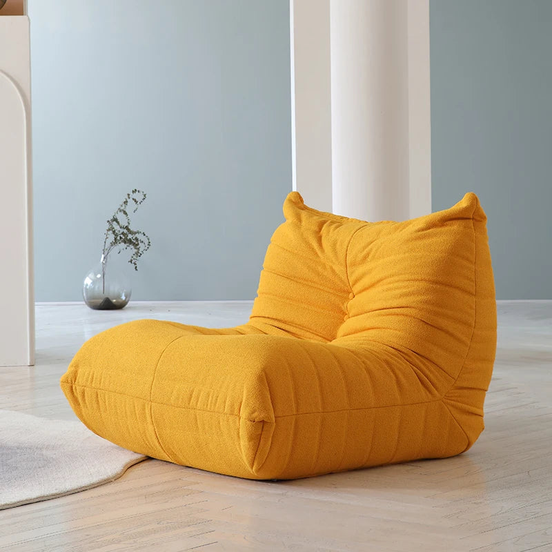 Teddy Fabric Bean Bag Sofas Comfy Lazy Floor Sofa Couch Soft Lounge Chairs Foam-Filled Accent Chair for Living Room Bedroom