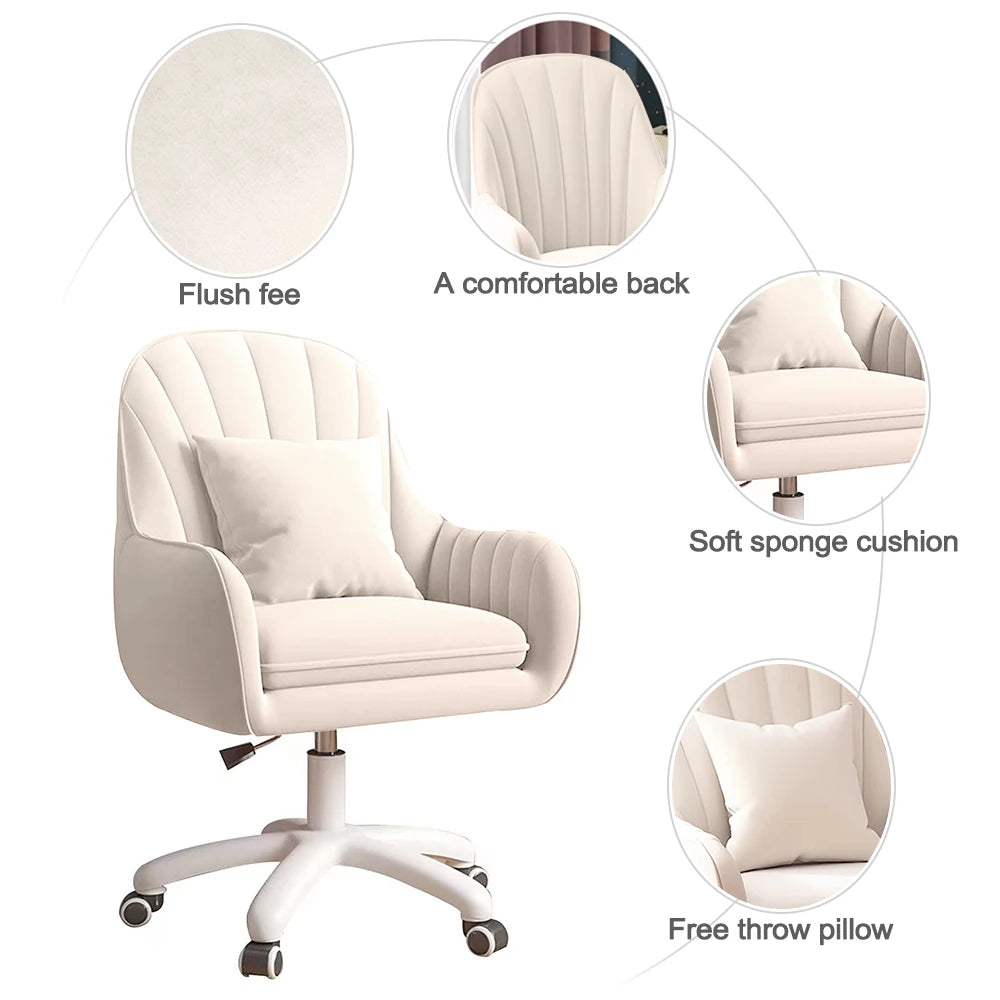 WXJHL Mid Back Velvet Office Chair Swivel Upholstered