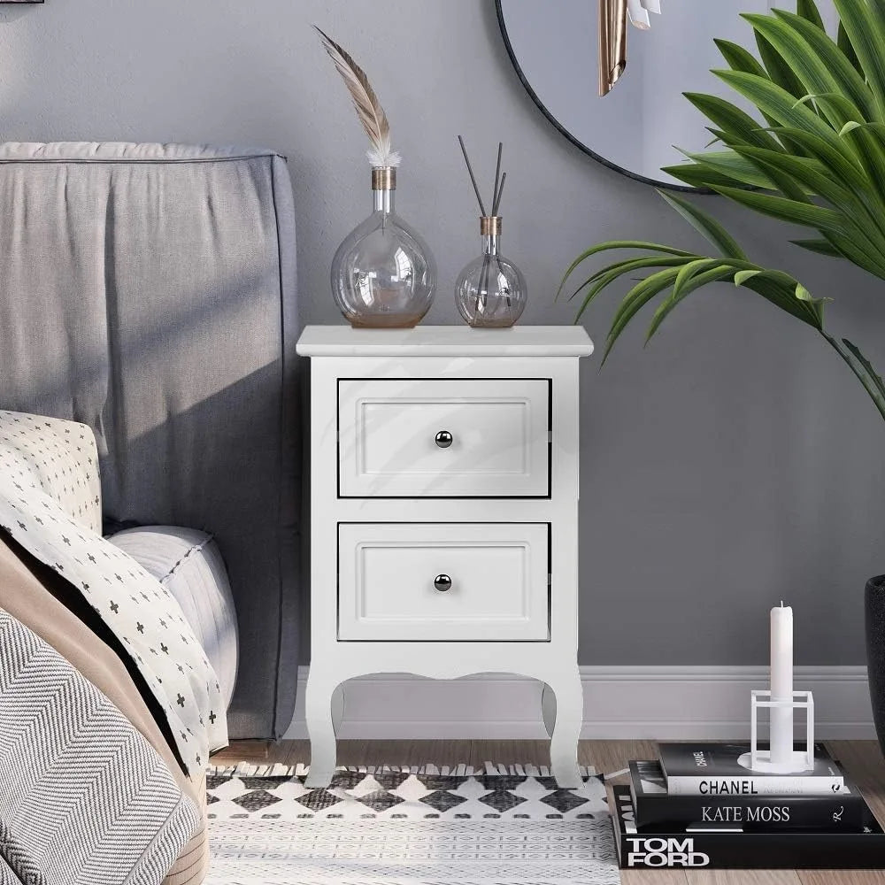 Online Goods Warehouse Bedside Tables With Two Drawers Wood