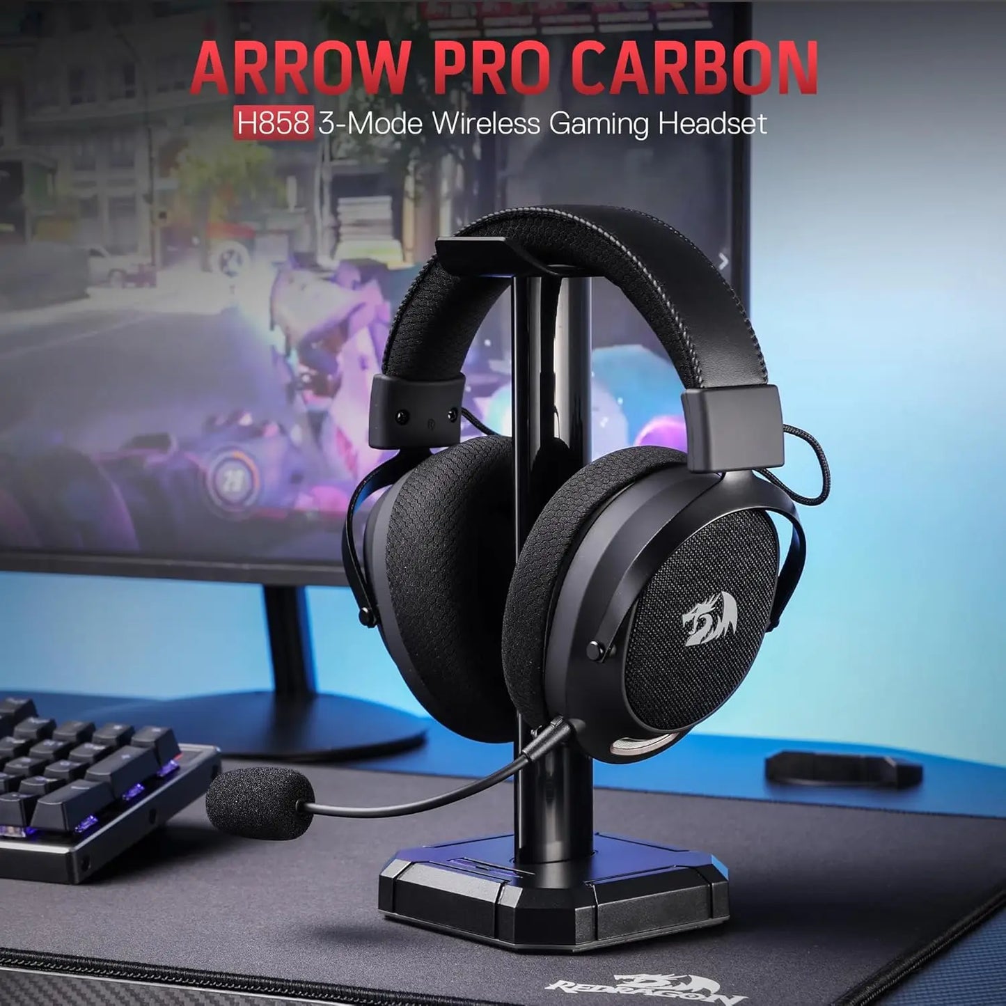 Redragon H858 Gaming Headset 2.4GHz BT Wired For PC