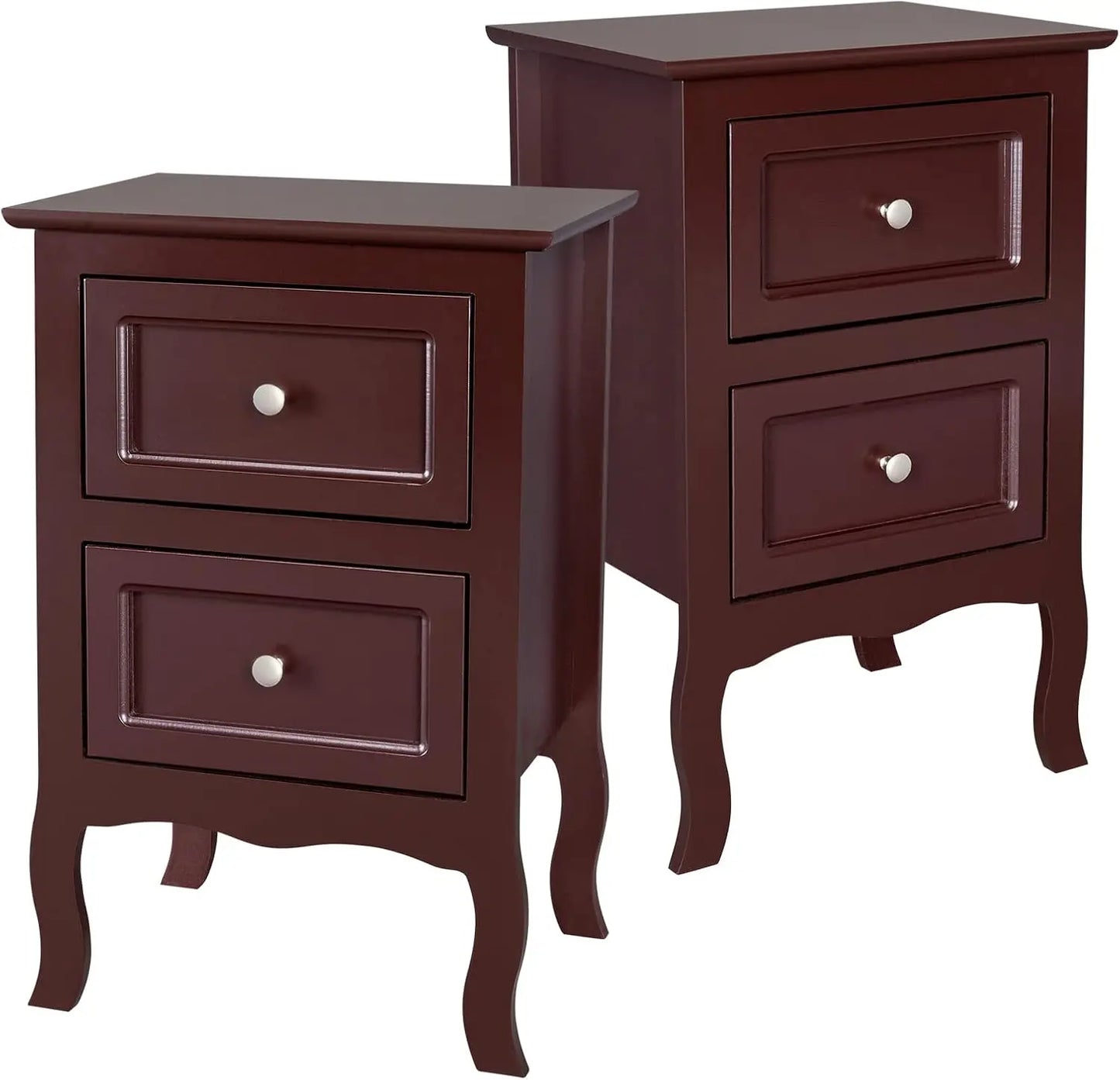 Online Goods Warehouse Bedside Tables With Two Drawers Wood