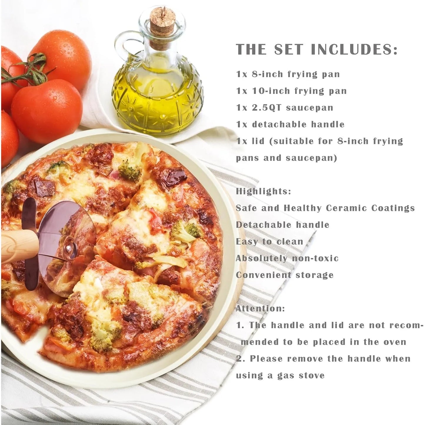 Online Goods Warehouse Detachable Handle Ceramic Cookware