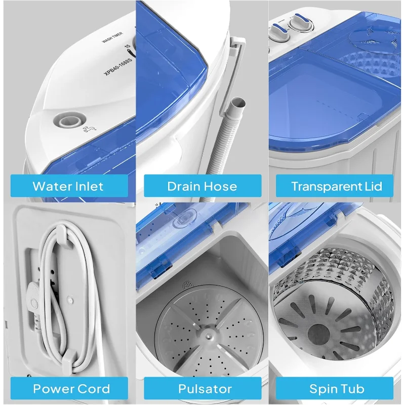 XMSJCN Portable Washing Machine And Dryer Combo Unit