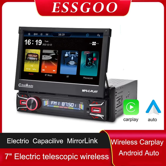 Essgoo MP5 Car Stereo With Retractable Screen CarPlay