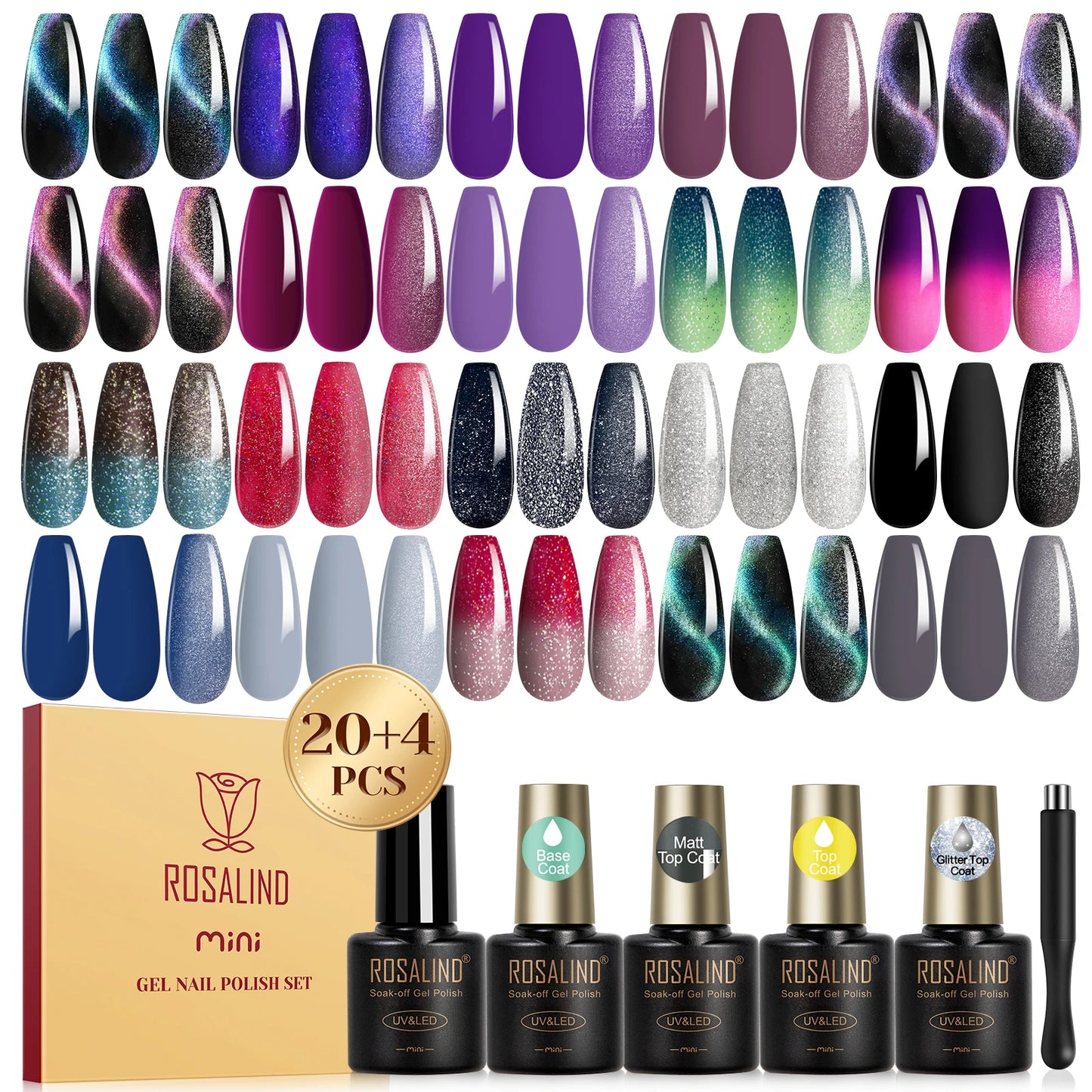 Rosalind Gel Nail Polish With Base And Top Coat 24