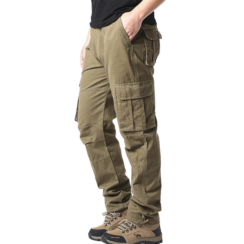 Enweig Pocket Overalls Pure Cotton Men Outdoor Work Pants
