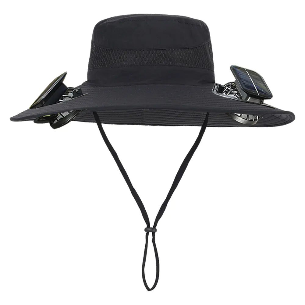 APWIKOGER Solar Fan Hat With 2 Solar Fans Outdoor Cap