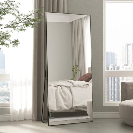 Hign Concerned Arched Floor Standing Mirror With Metal Frame