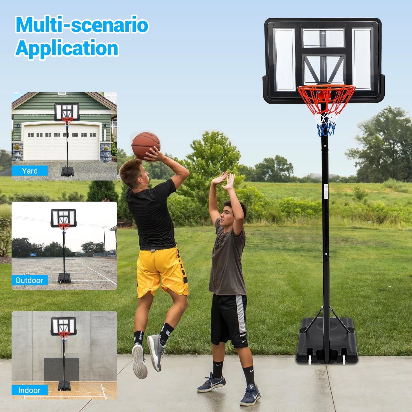 HiMISSH Adjustable Outdoor Basketball Hoop Backyard