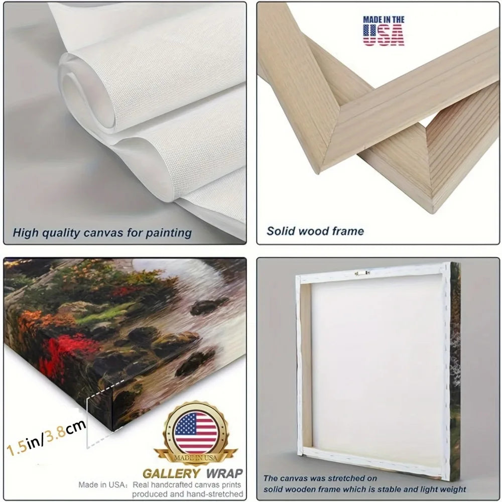 1.5 inch solid wood frame, abstract canvas mural, black and gray wall decoration, large frame, can be hung directly