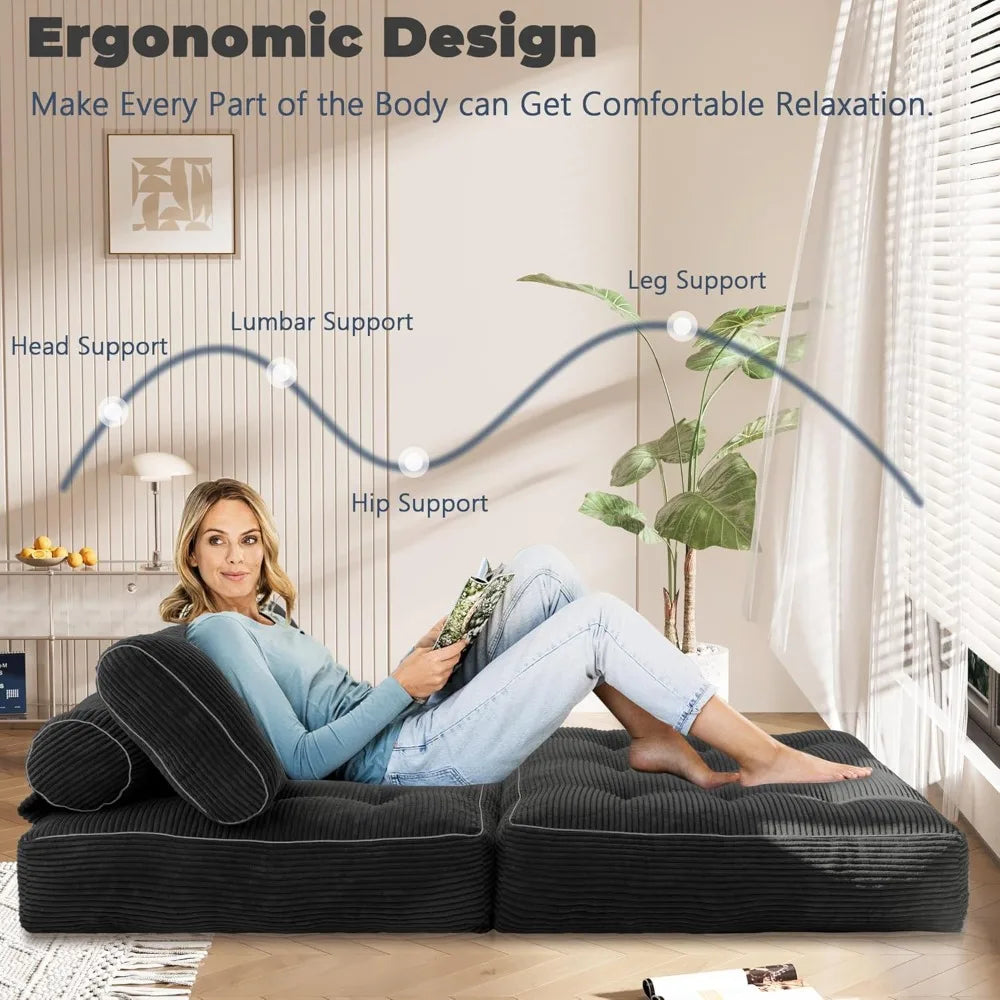 Combination Sofa Bed With Pillow Convertible Sleeper Chair