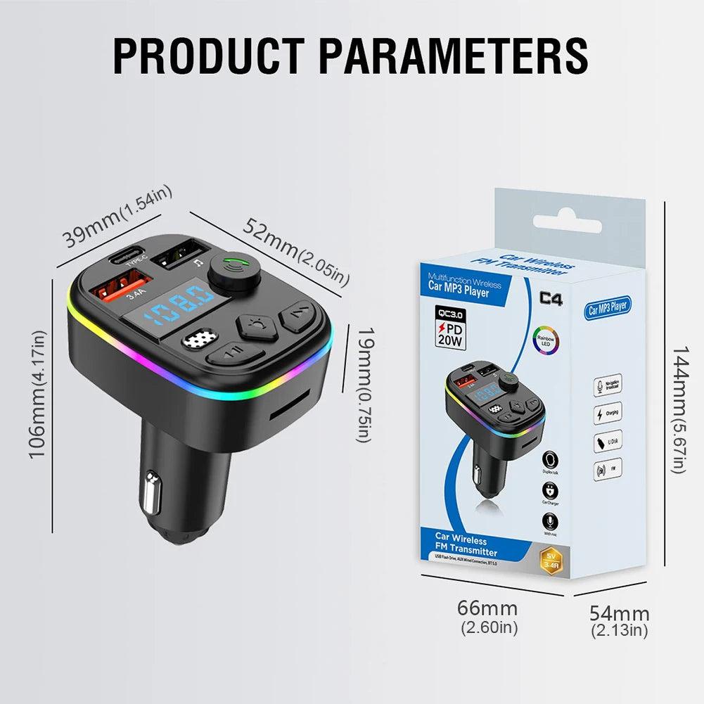 West Biking Hands Free Bluetooth FM Transmitter Car MP3