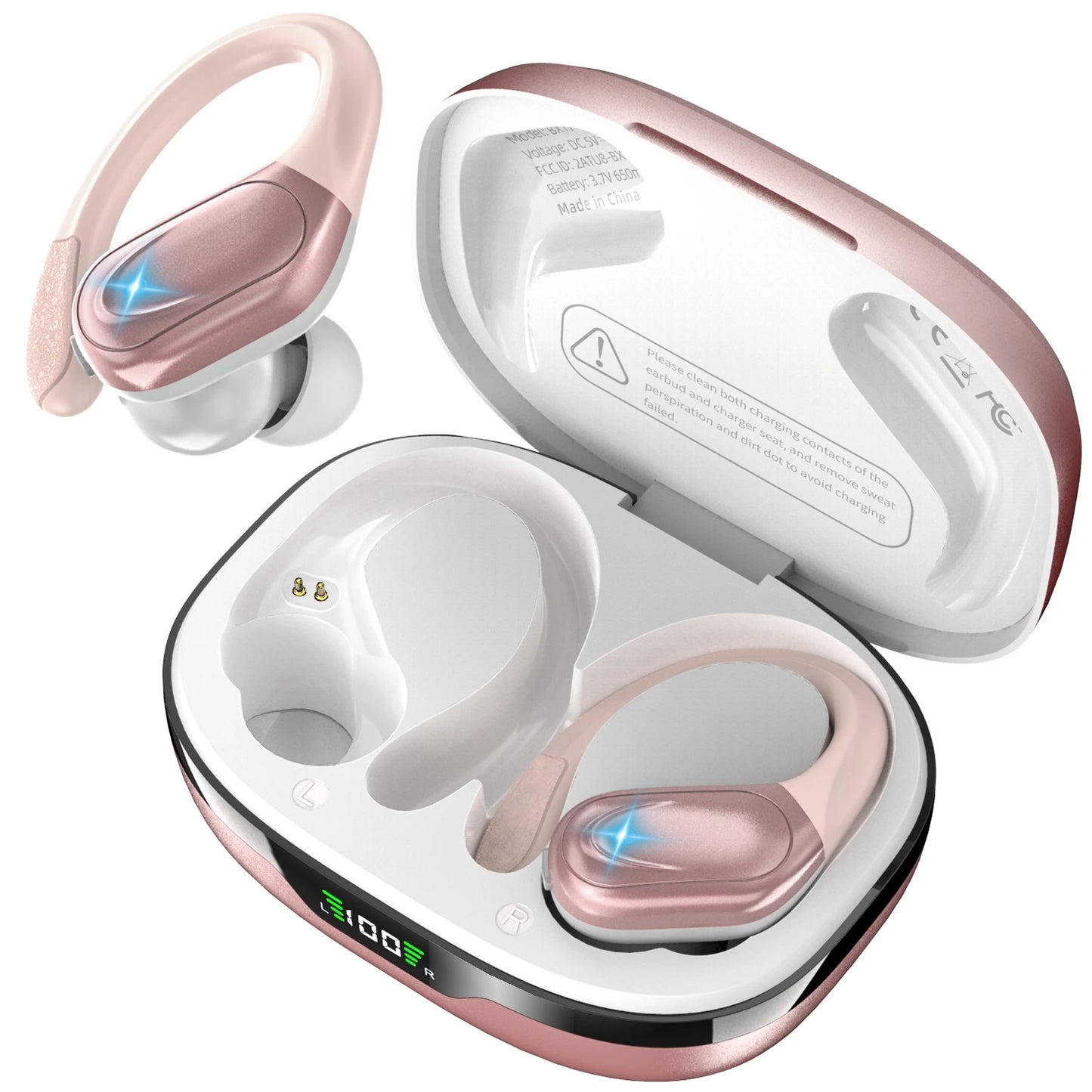 LIFEBEE Wireless Earbuds With Earhooks HiFi Stereo Mic