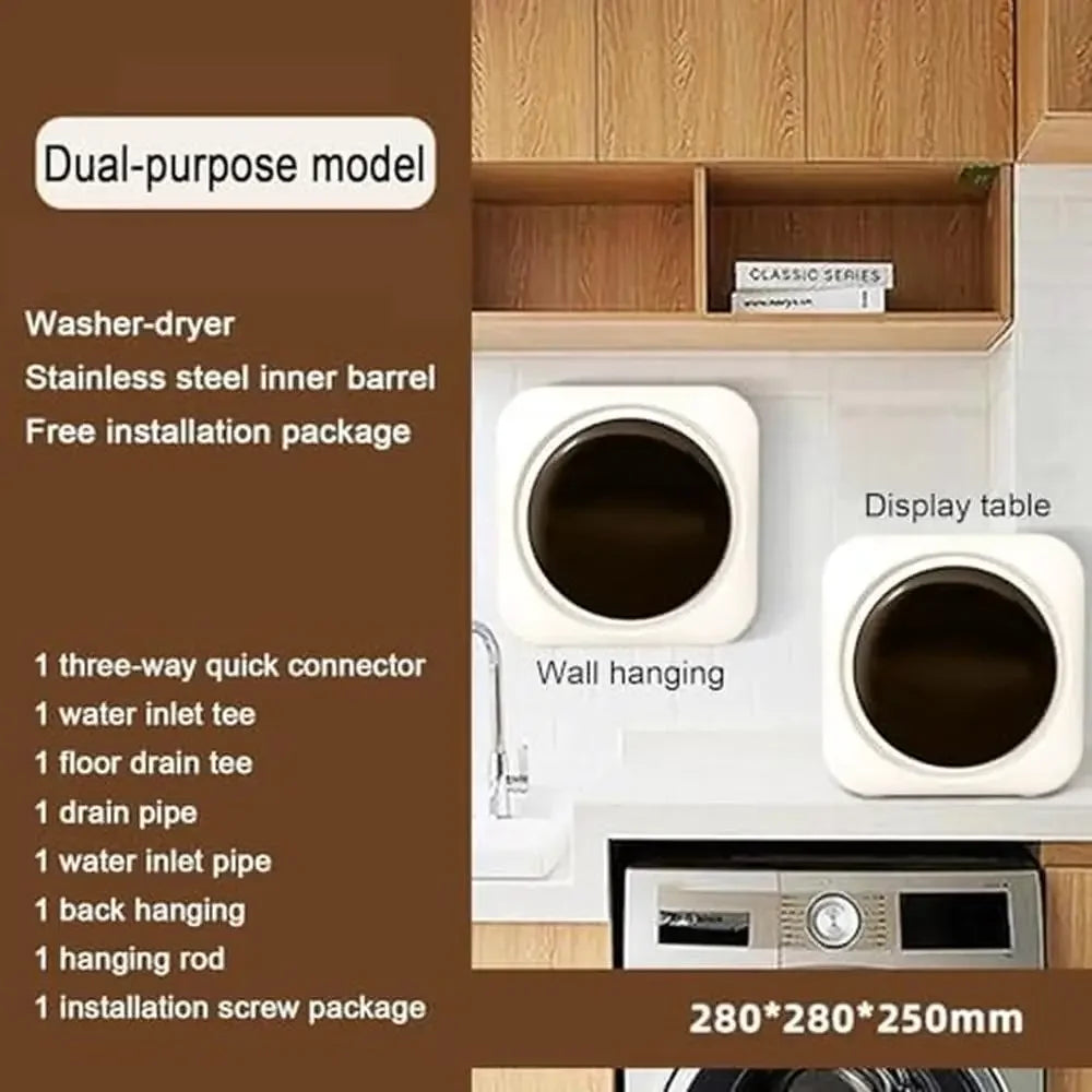 XMSJ Portable Front Load Washer Dryer 3.7kg Capacity