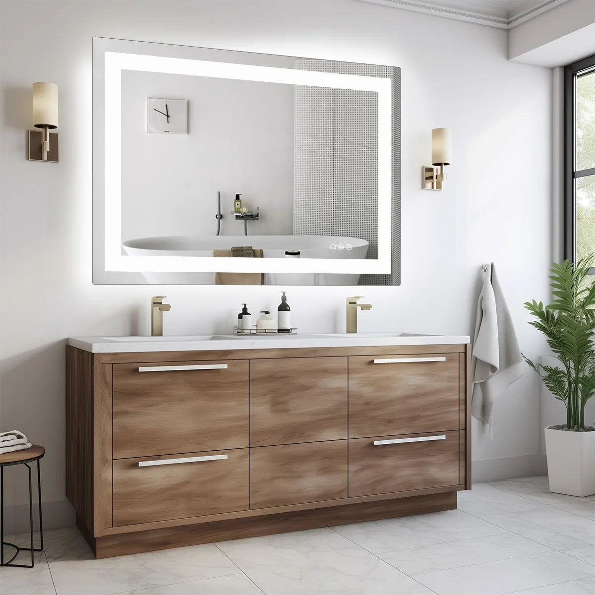 JHK LED Vanity Mirror Memory Function Front Backlit