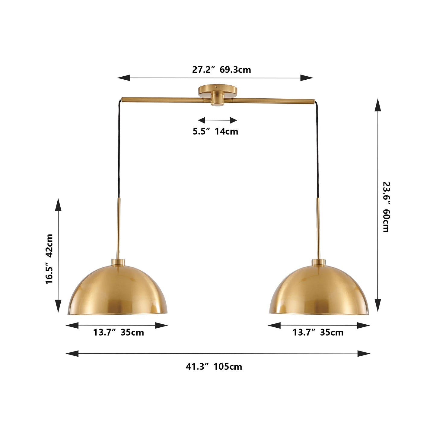 ARLGSITE Industrial Pendant Light Fixture Double Pendant