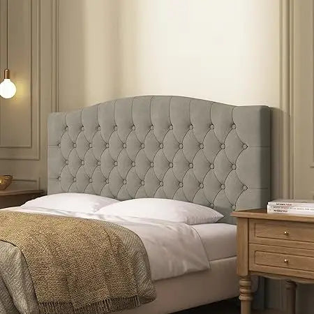 Online Goods Warehouse Linen Upholstered Tufted Headboard