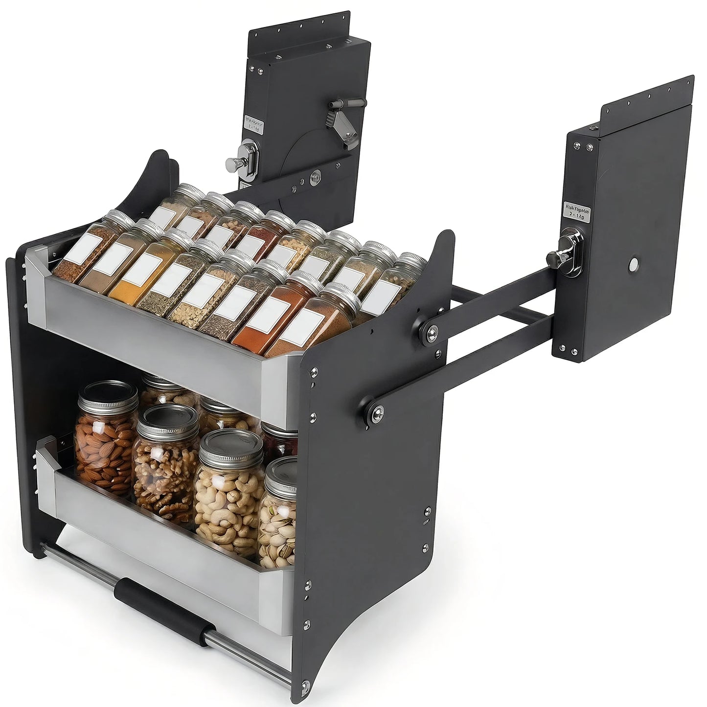 2 Tier Heavy Duty Spice Racks 22.2-22.4 Inch Width 11 Inch Depth 22 Inch Height for Kitchen Pots Pans & Pantry Storage