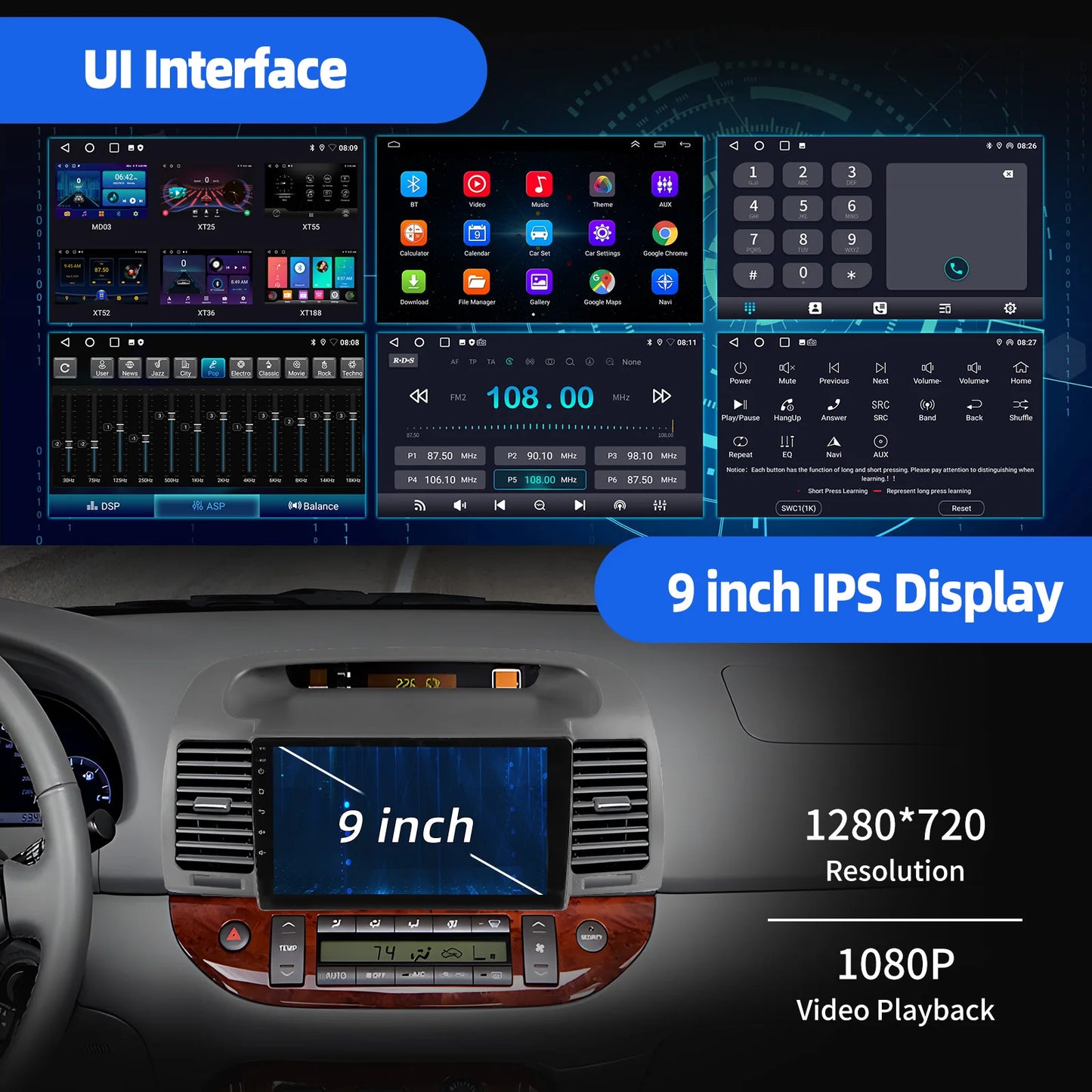 ESSGOO Car Stereo With CarPlay Android Auto GPS Navi