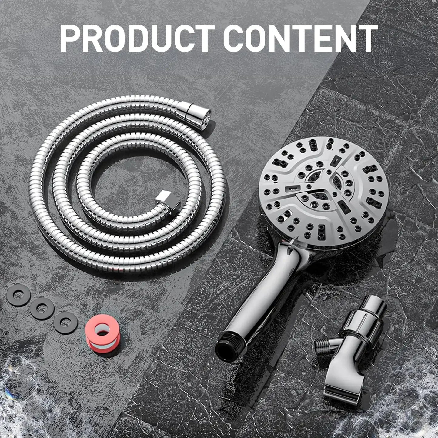 SZRSTH Shower Head with Handheld, High Pressure 10 Modes with 59" Stainless Steel Hose Adjustable Holder