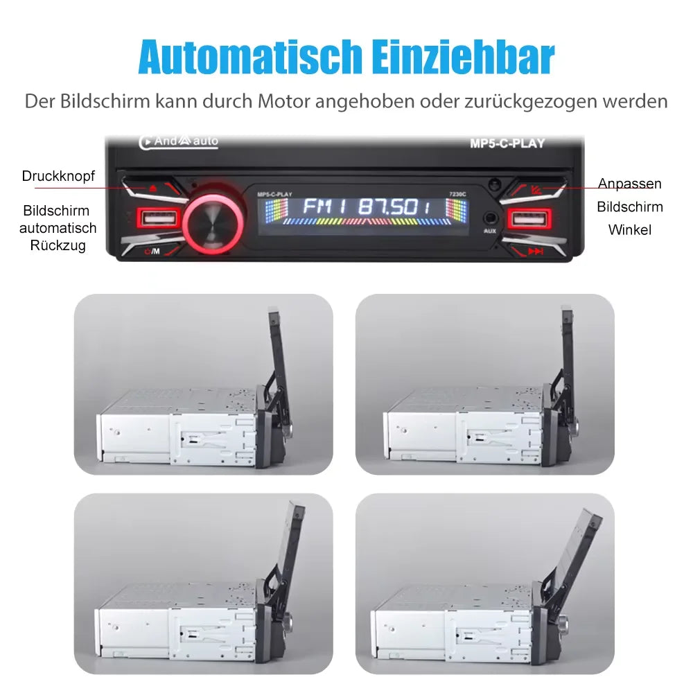 Essgoo MP5 Car Stereo With Retractable Screen CarPlay