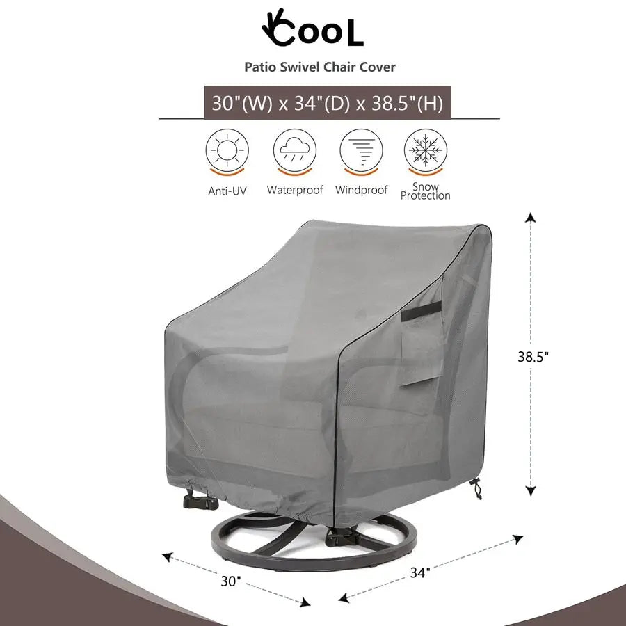 Outdoor Swivel Chair Cover 2 Pack,Outdoor Furniture Patio Chair Covers Waterproof Clearance,30 W x 34 D x 38.5 H Outdoor Lawn Pa