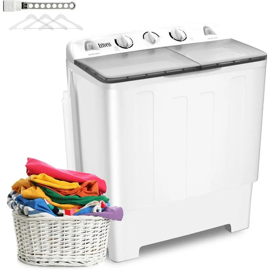 XMSJ Twin Tub Portable Washing Machine With Drying Rack