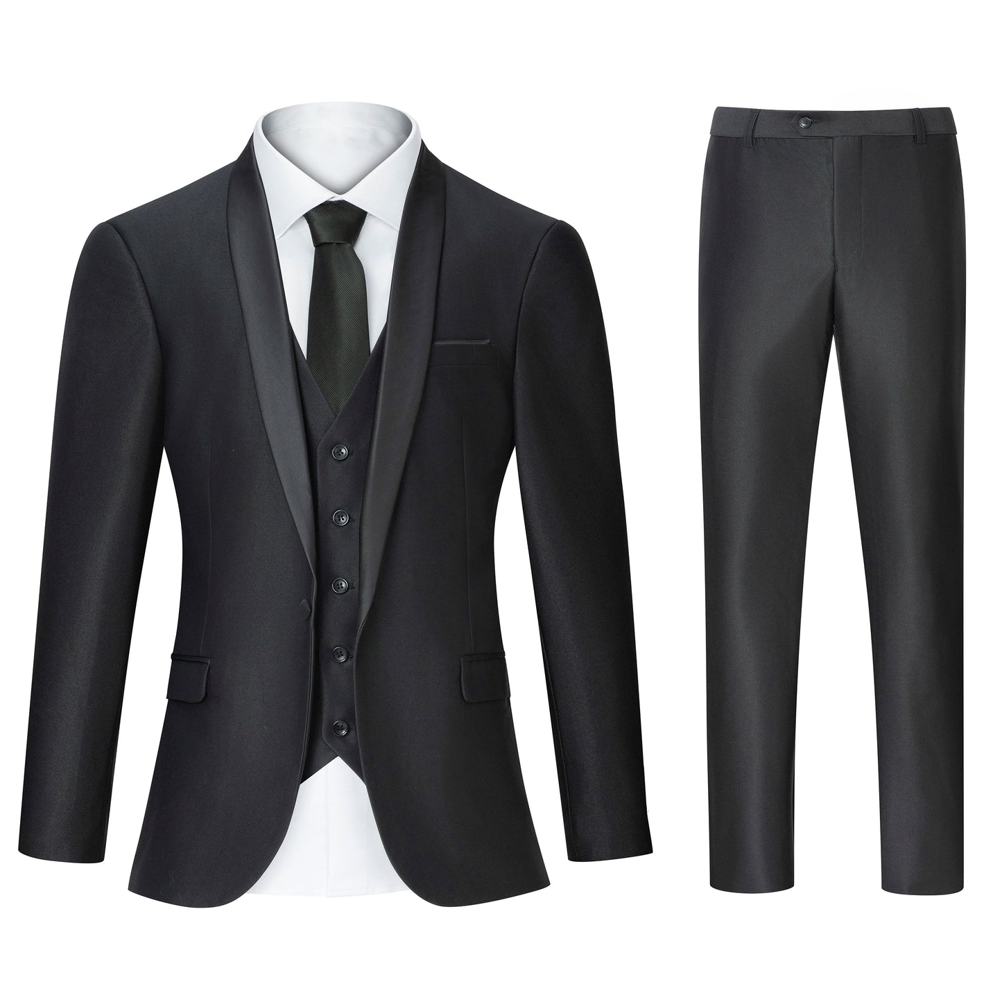 CN Zhejiang Men's 3 Piece Slim Fit Notch Lapel Suit