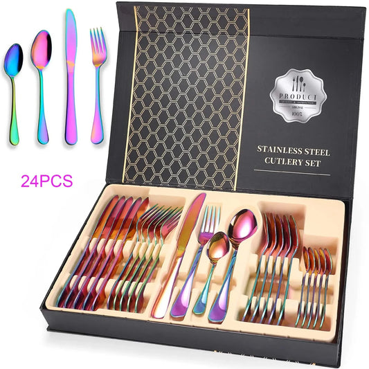 Stainless Steel Flatware Set 24-Piece Service For 6
