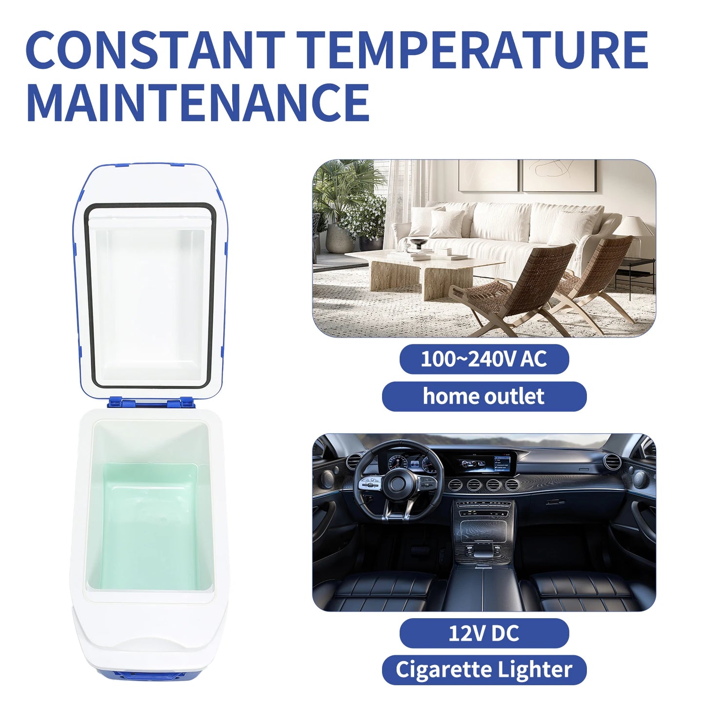 IceBlue Portable Mini Fridge Home Car Dual Use Cooler