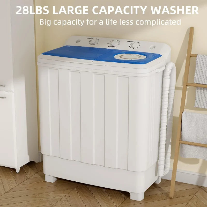 Zynkez Portable Twin Tub Washing Machine With Drain Pump