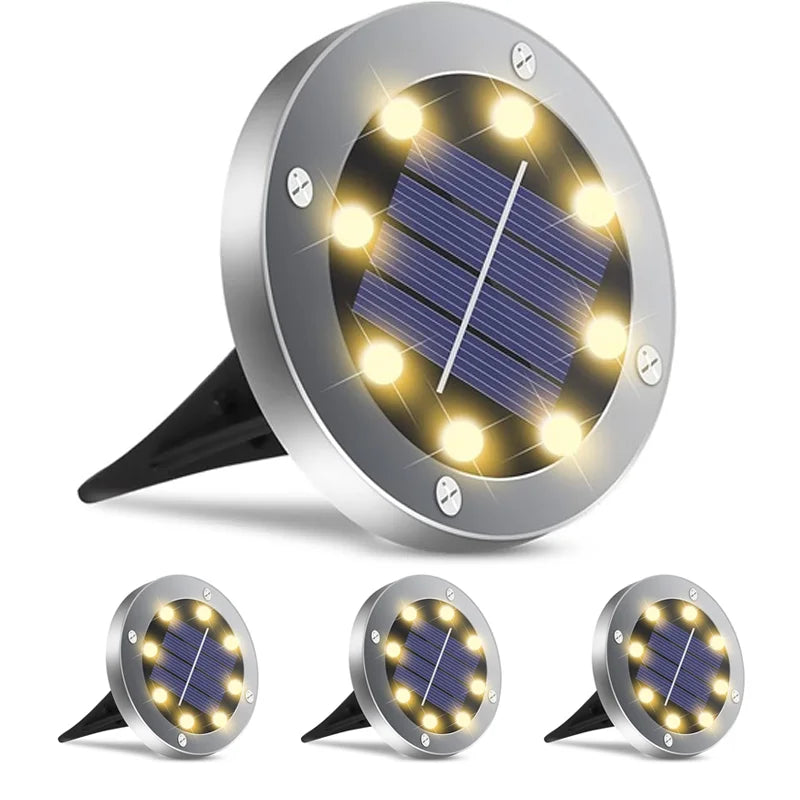 KPSTEK Solar 8 LED Outdoor Landscape Lights for Garden Path