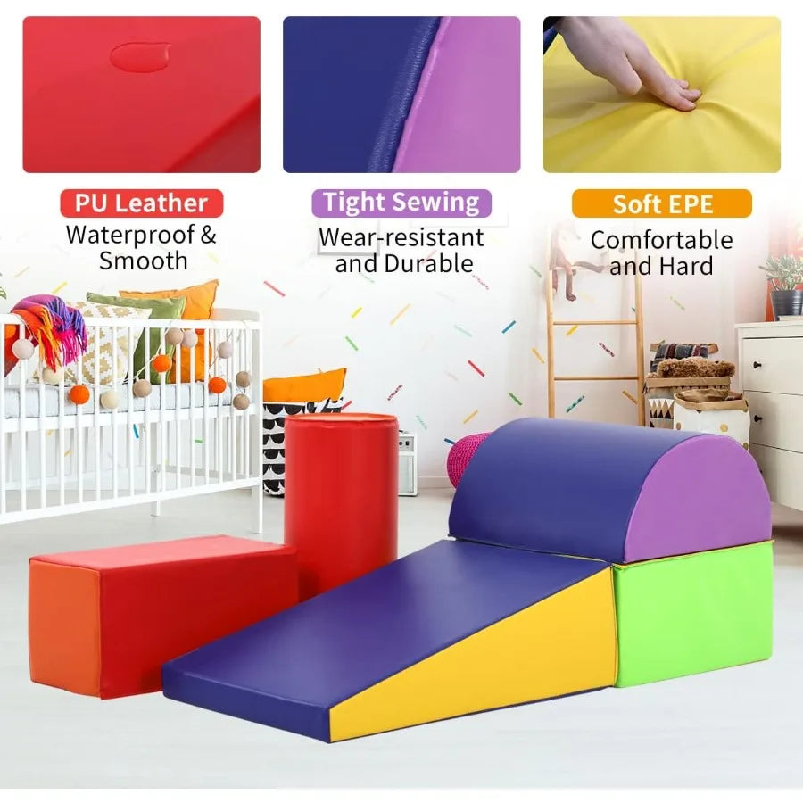 Climb and Crawl Toys for Toddlers 13 Baby Playing Blocks 5pcs Climbing Toys Indoor Crawling Gym Equipment for Toddler Fun Foam