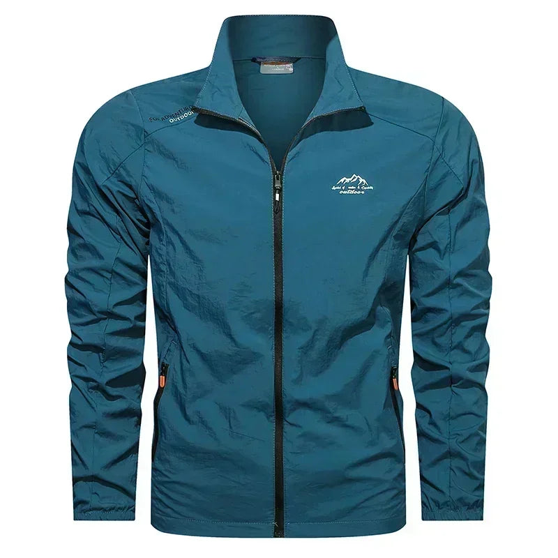 UPF100 Plus Men Windbreaker Zip Pockets UV Sun Jacket