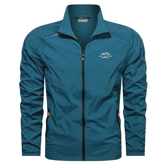 UPF100 Plus Men Windbreaker Zip Pockets UV Sun Jacket