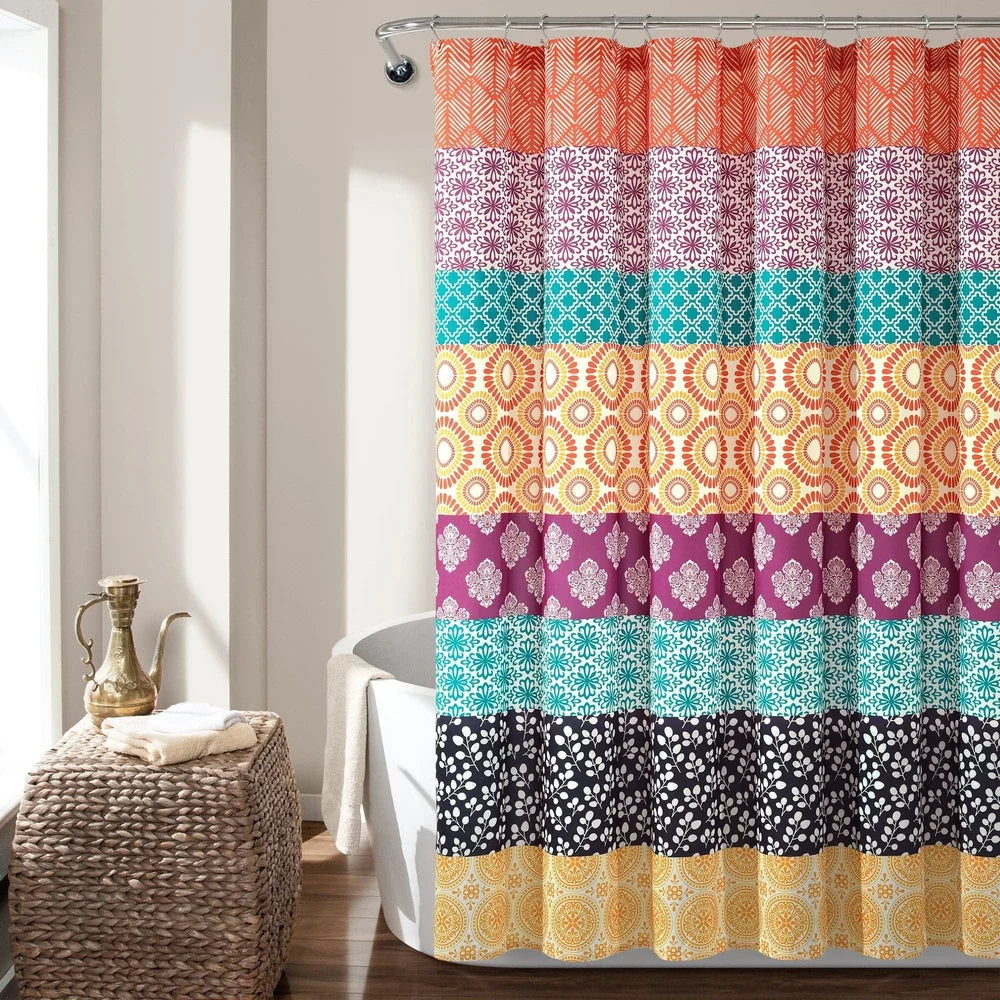 DUTRIEUX Bohemian Stripe Shower Curtain Polyester Durable