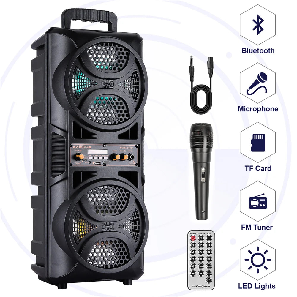 CURUK Portable 3000W Bluetooth Speaker With Subwoofer