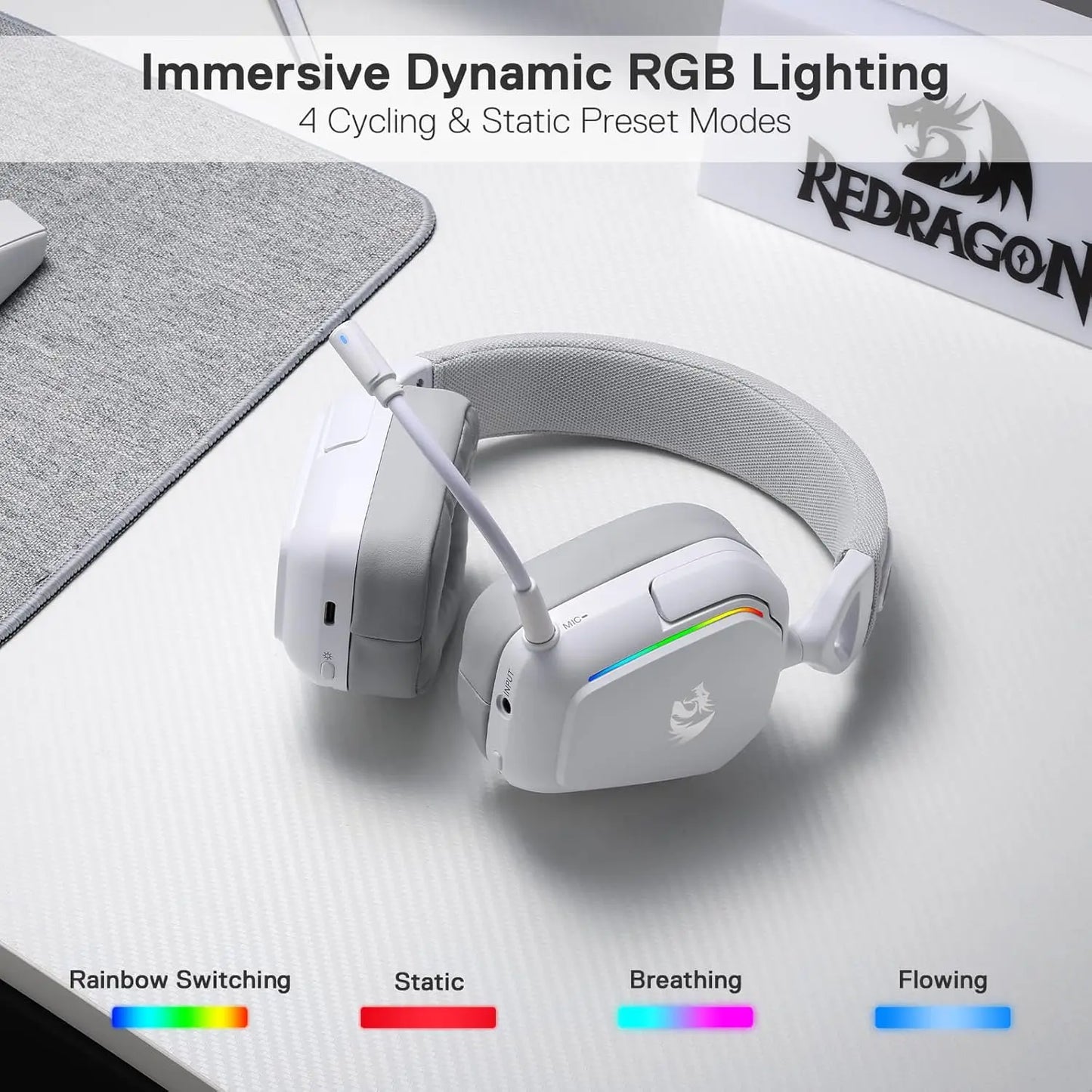 Redragon H868 Wireless RGB 7.1 Surround Sound Headset Mic