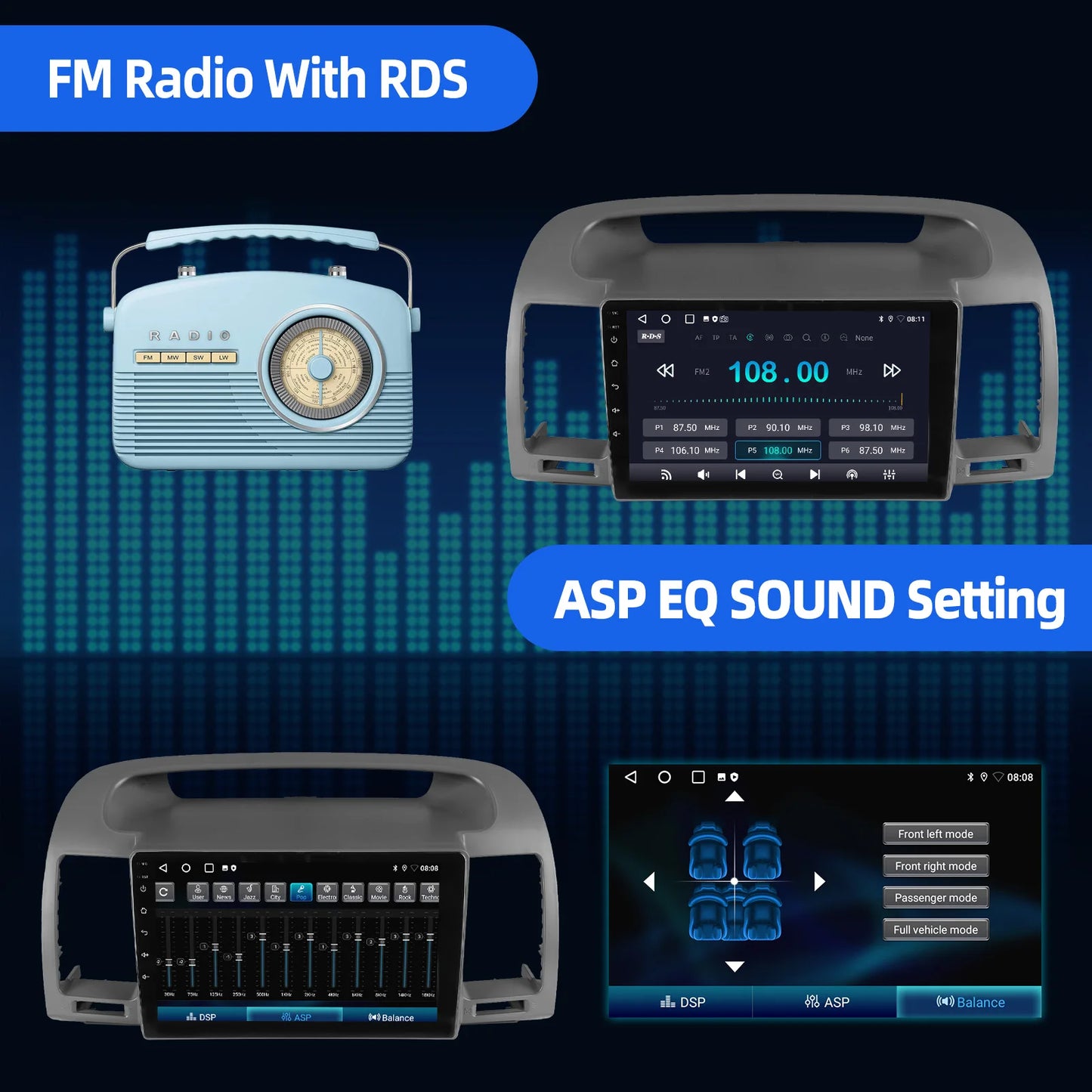 ESSGOO Car Stereo With CarPlay Android Auto GPS Navi