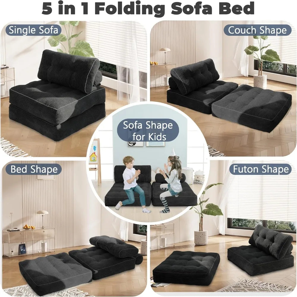 Combination Sofa Bed With Pillow Convertible Sleeper Chair