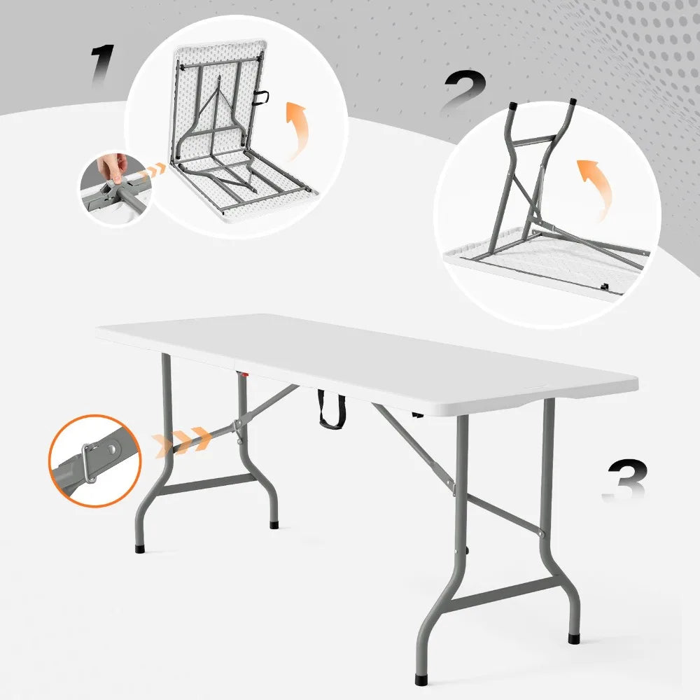 Indoor Outdoor Folding Portable Collapsible Plastic Table