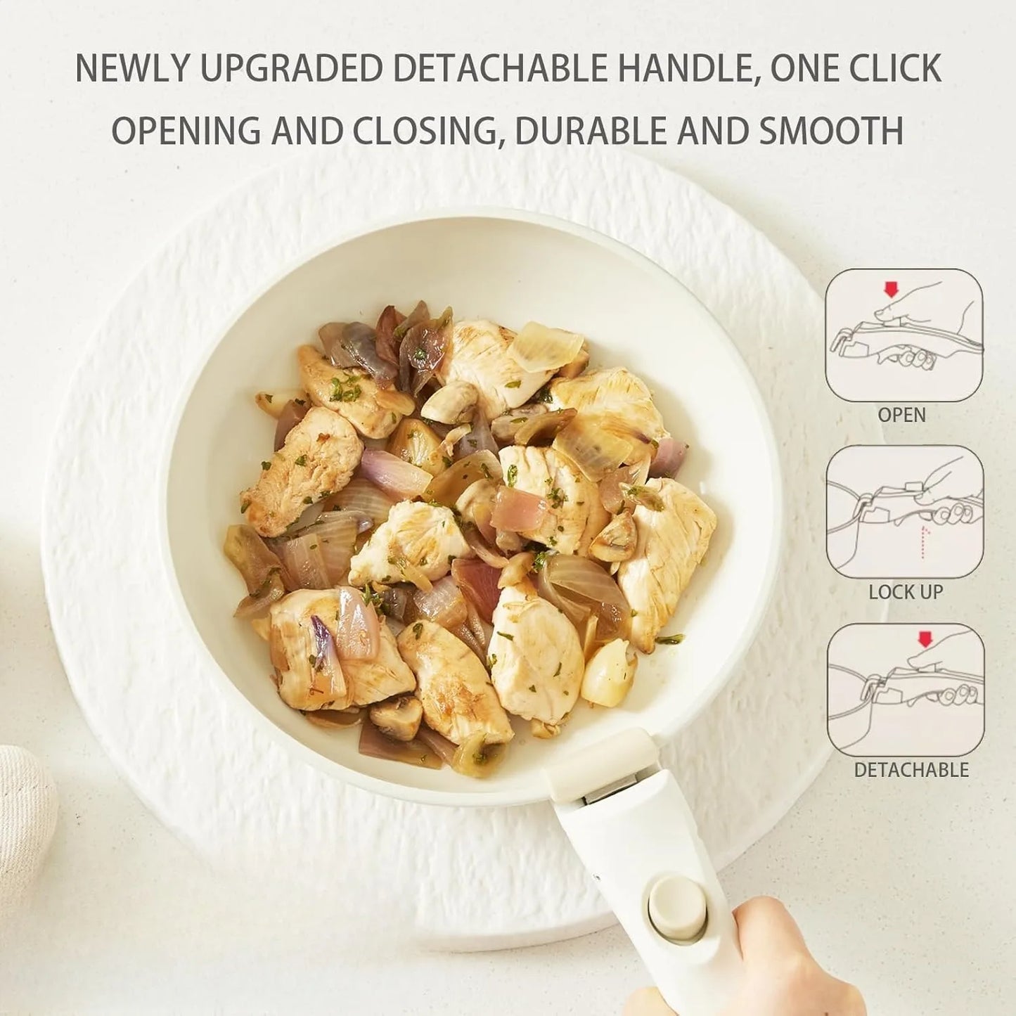 Online Goods Warehouse Detachable Handle Ceramic Cookware