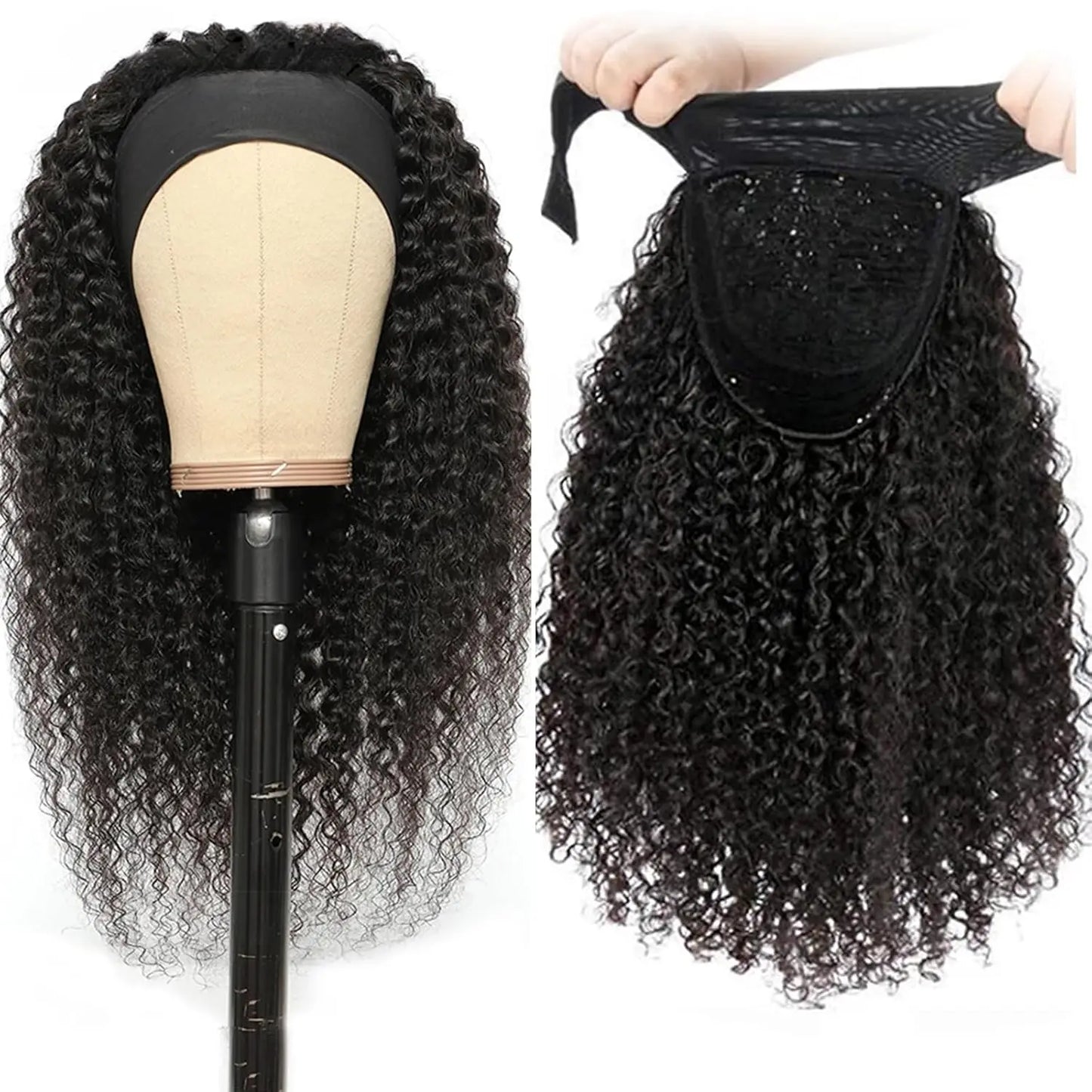 Online Goods Warehouse Jerry Curly Headband Wig Brazilian